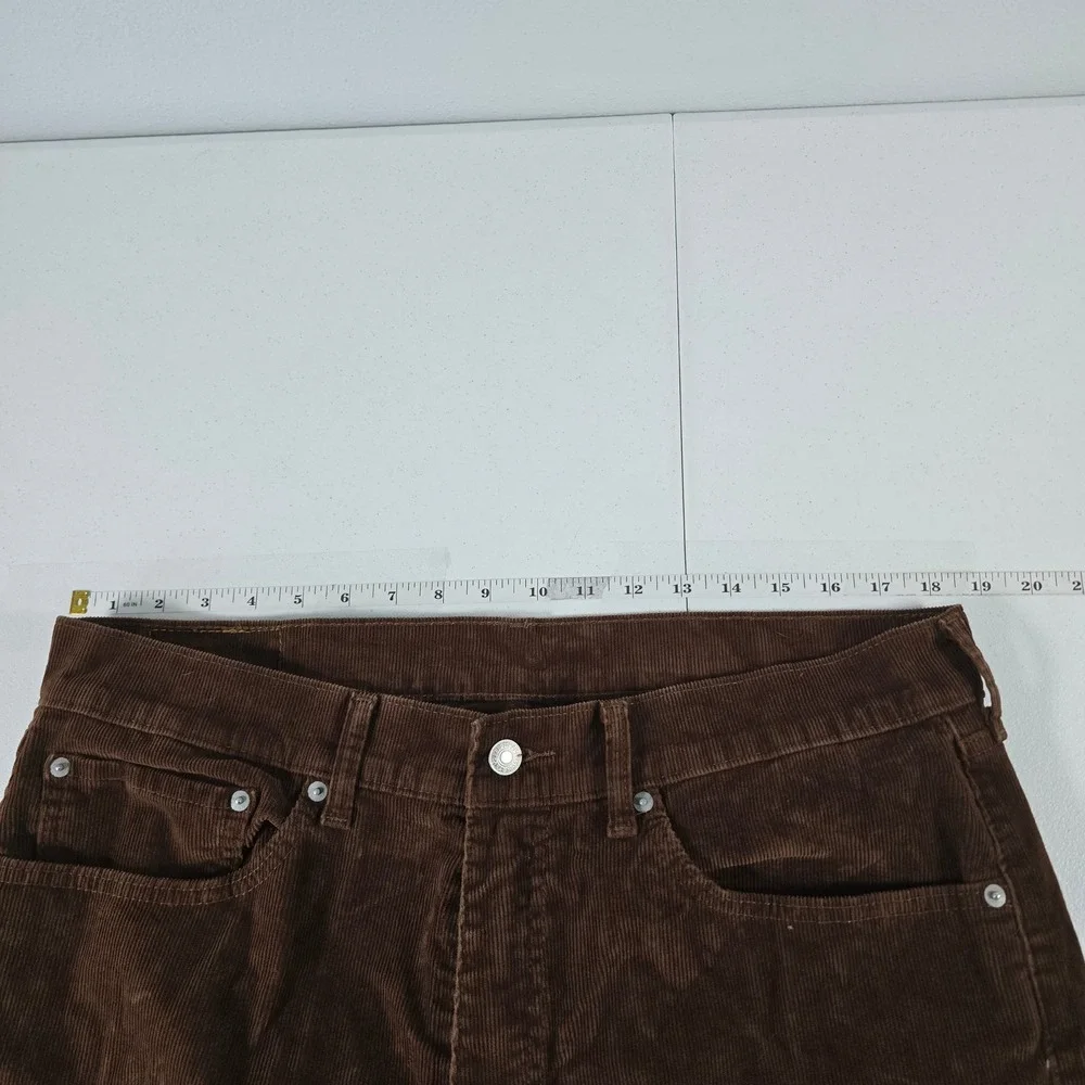 Levis 505 Regular Fit Corduroy Pants Mens 36x29 Brown Straight Leg Stretch 14004